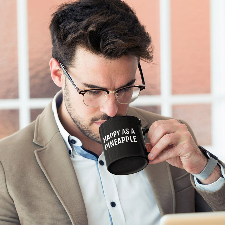 Happy as a Pineapple Mug (Black) - Happy Pineapple Co.