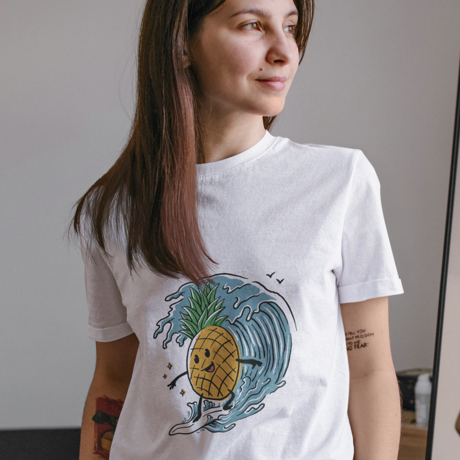 Surfing Pineapple Women's Tee - Happy Pineapple Co.