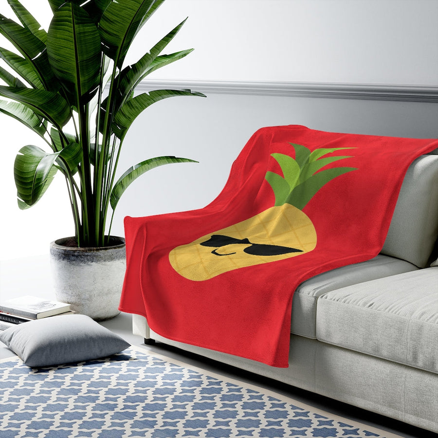 Happy Pineapple Plush Blanket (Holiday Red) - Happy Pineapple Co.