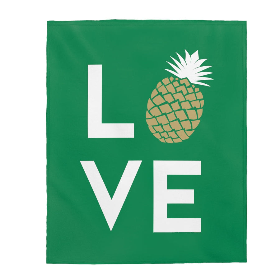 Pineapple Love Plush Blanket (Island Green) - Happy Pineapple Co.