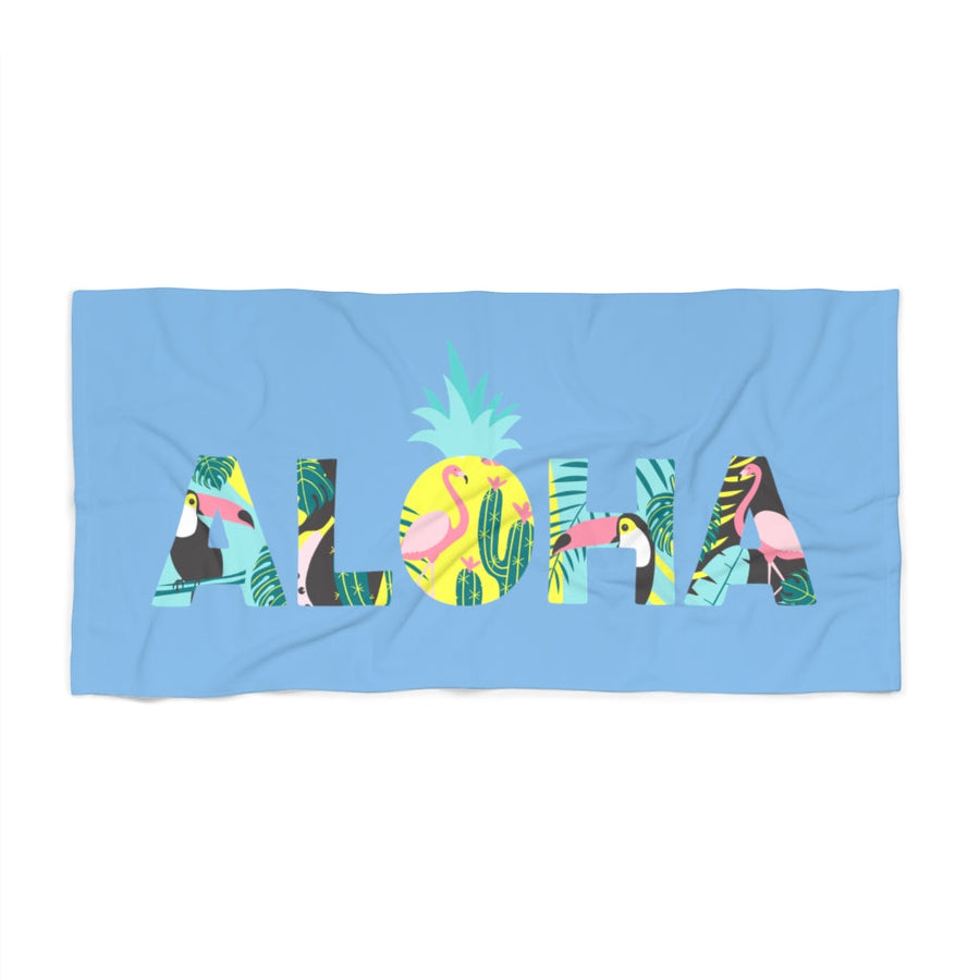 Aloha Pineapple Beach Towel (Sky Blue) - Happy Pineapple Co.