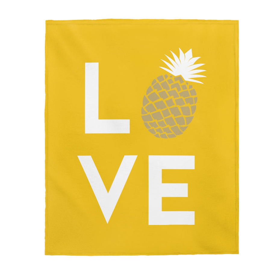 Pineapple Love Plush Blanket (Sunshine Yellow) - Happy Pineapple Co.