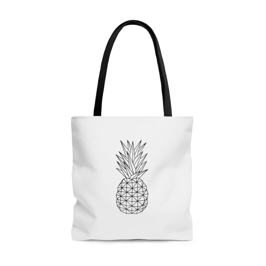 Geometric Pineapple Tote Bag (White) - Happy Pineapple Co.