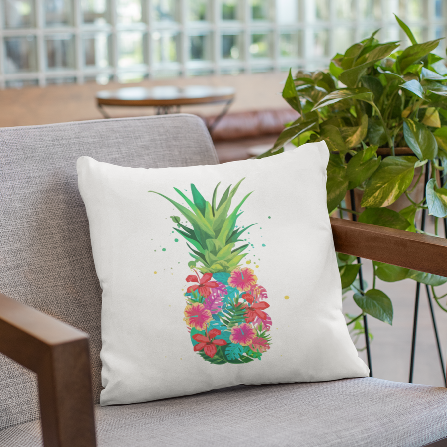 Pineapple Floral Pillow - Happy Pineapple Co.