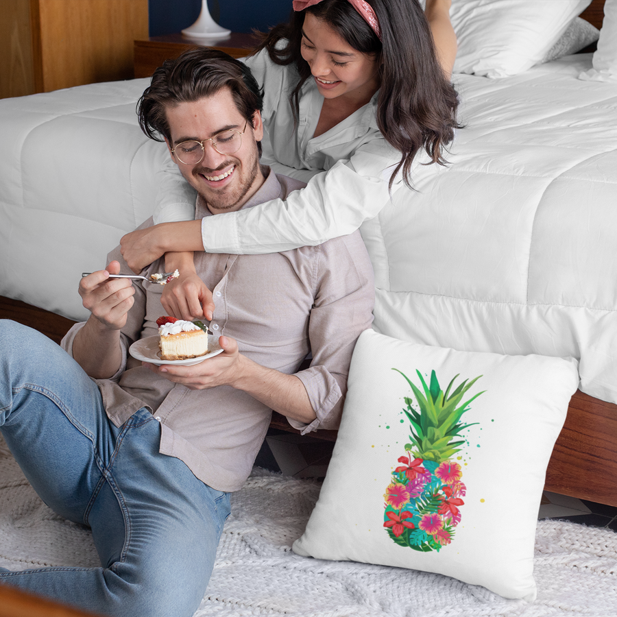 Pineapple Floral Pillow - Happy Pineapple Co.