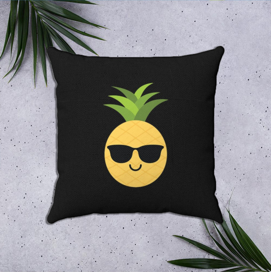 Happy Pineapple Pillow (Black) - Happy Pineapple Co.