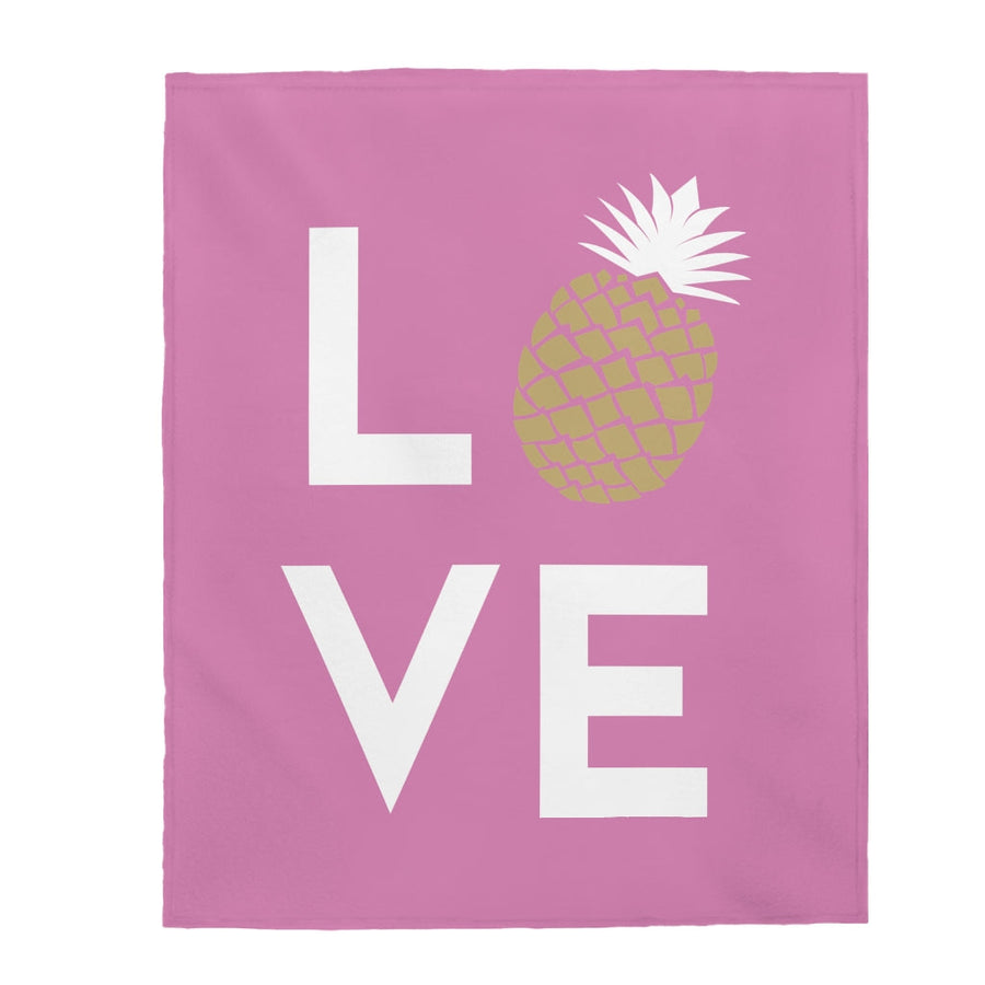 Pineapple Love Plush Blanket (Bubblegum Pink) - Happy Pineapple Co.