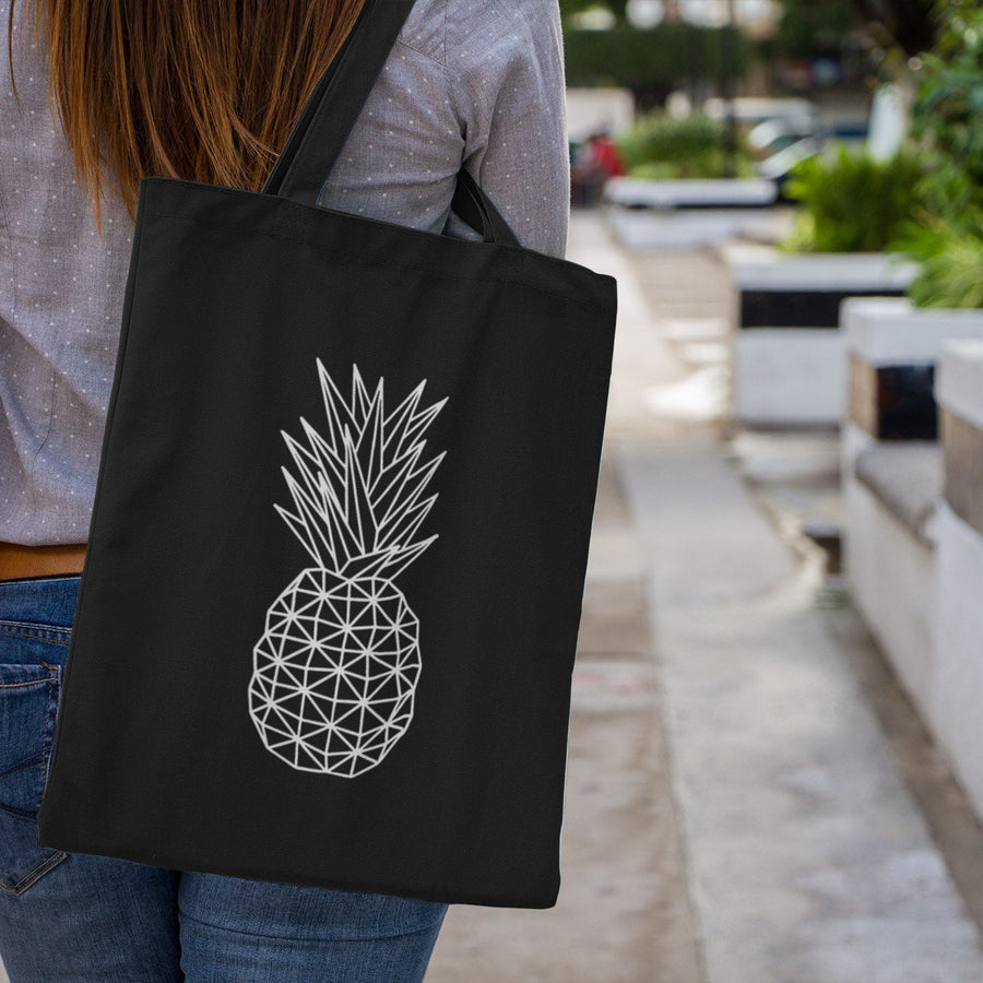 Geometric Pineapple Tote Bag (Black) - Happy Pineapple Co.