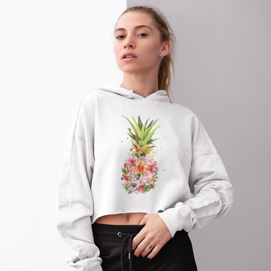 Pineapple Bouquet Women's Crop Hoodie - Happy Pineapple Co.