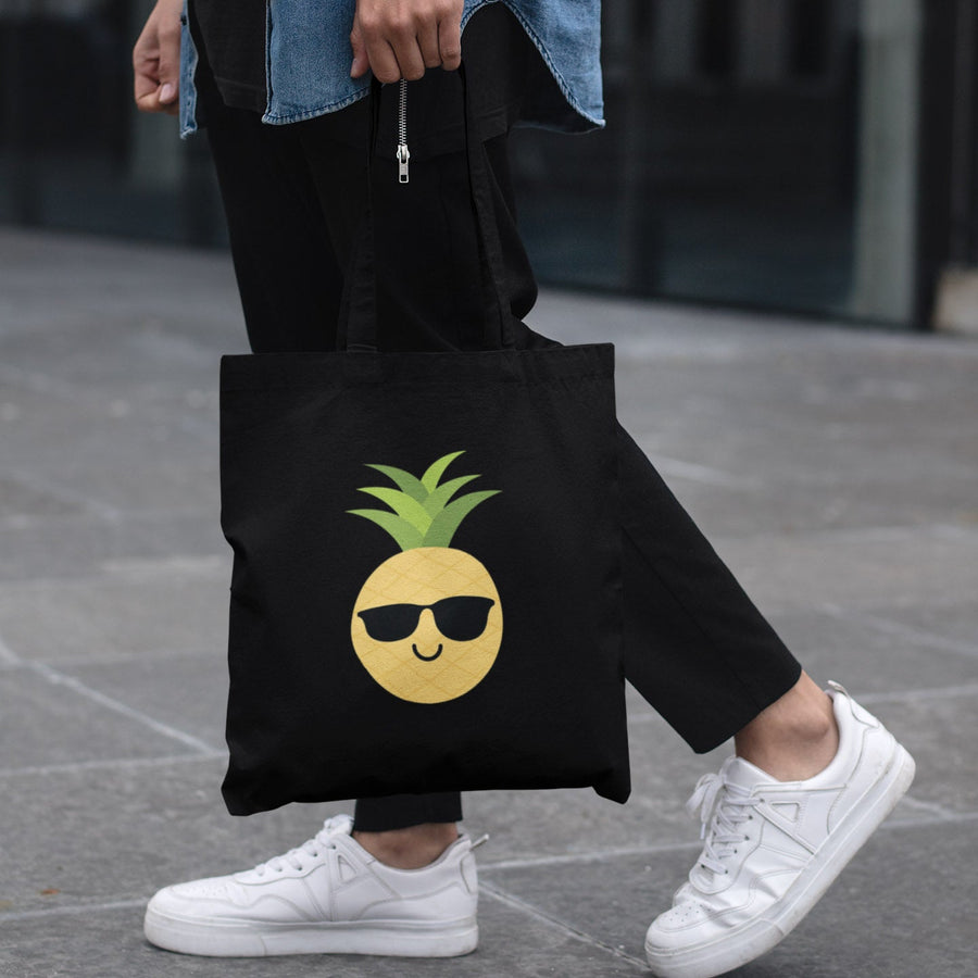 Happy Pineapple Tote Bag (Black) - Happy Pineapple Co.