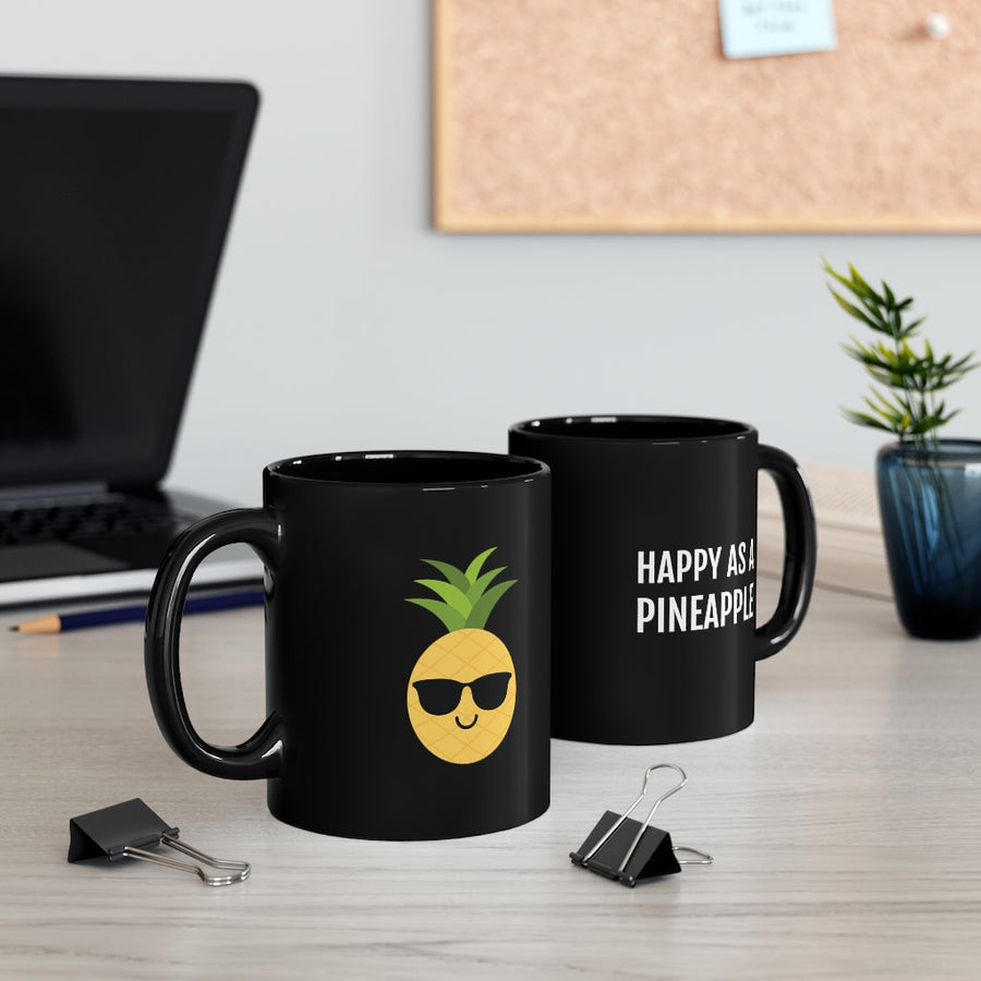 Happy as a Pineapple Mug (Black) - Happy Pineapple Co.