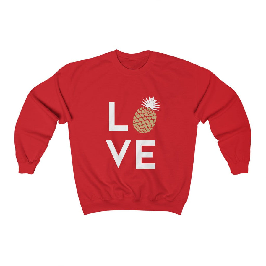 Pineapple Love Crewneck Sweater (Holiday Red) - Happy Pineapple Co.