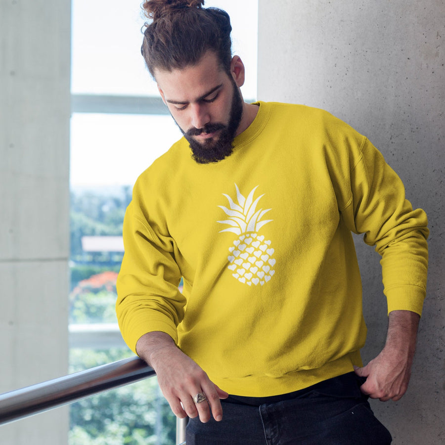 Heart of Pineapple Men's Crewneck Sweater - Happy Pineapple Co.