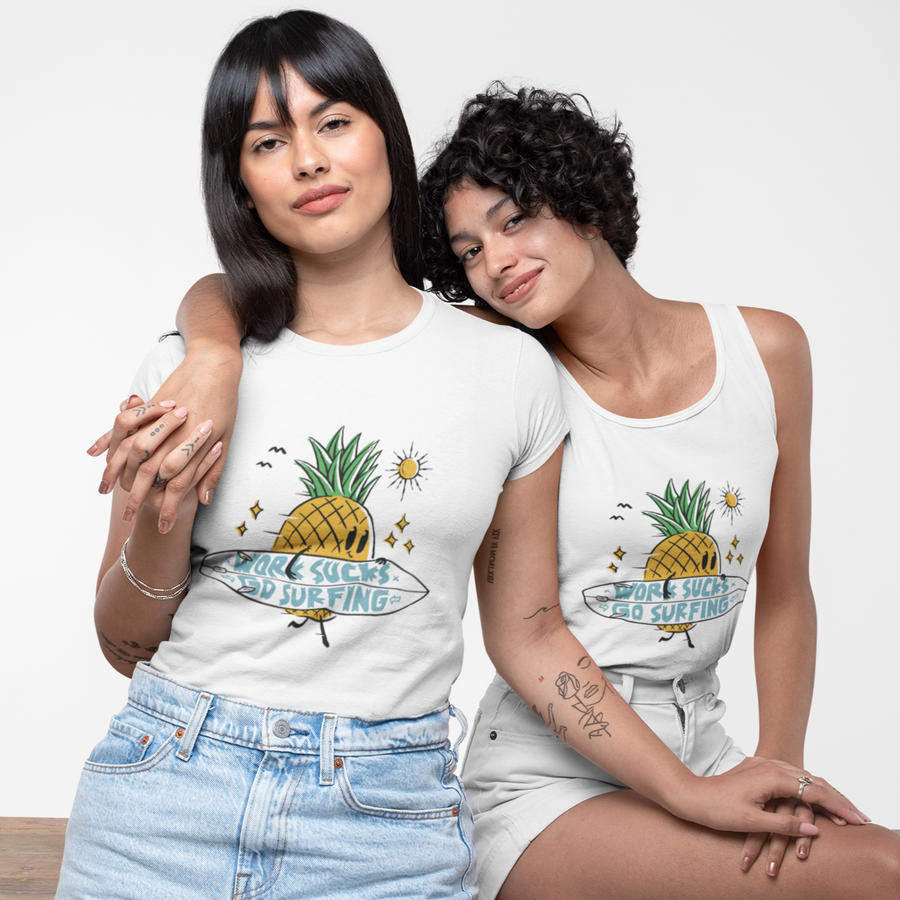 Pineapple Go Surfing Women's Tank - Happy Pineapple Co.