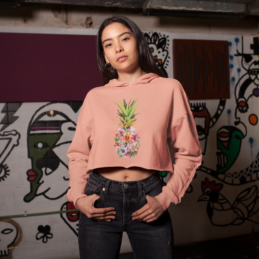 Pineapple Bouquet Women's Crop Hoodie - Happy Pineapple Co.