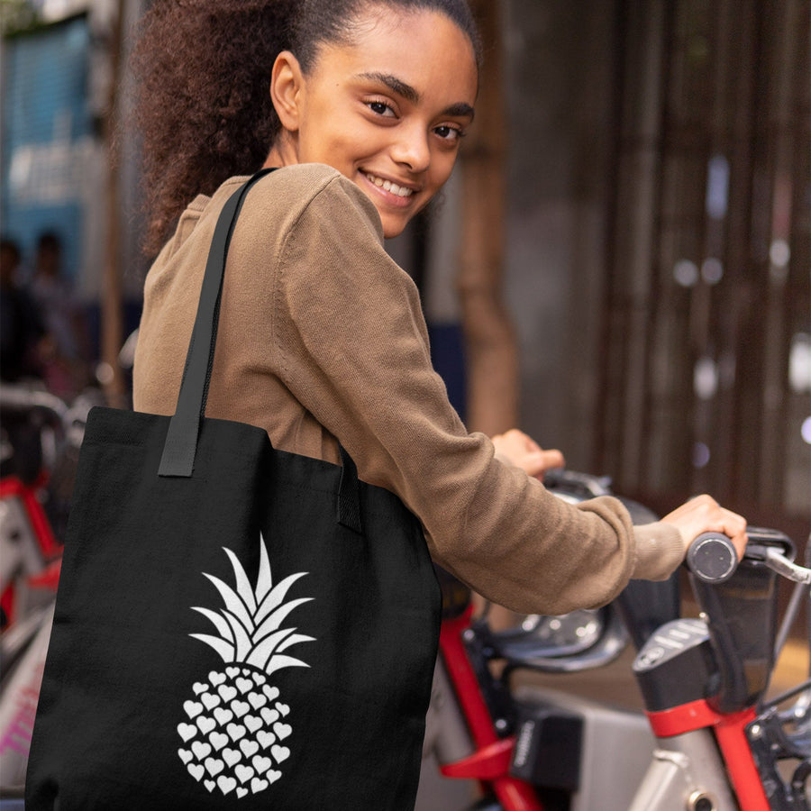 Heart of Pineapple Tote Bag (Black) - Happy Pineapple Co.