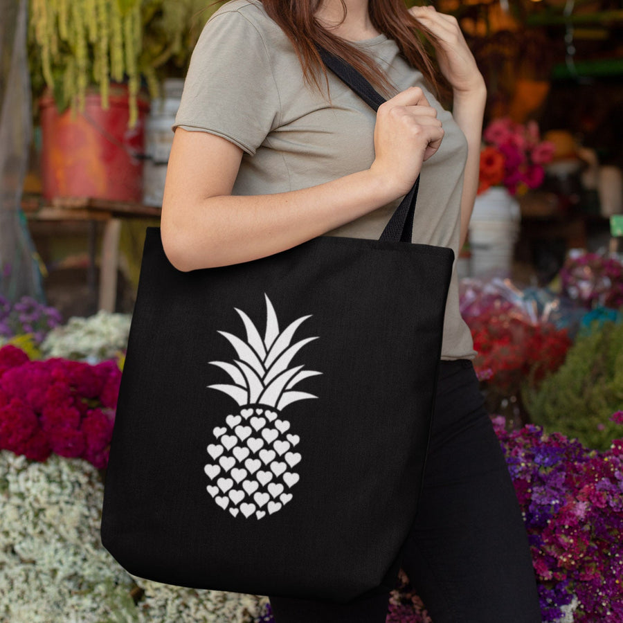 Heart of Pineapple Tote Bag (Black) - Happy Pineapple Co.