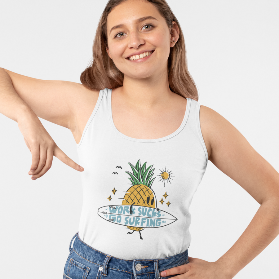 Pineapple Go Surfing Women's Tank - Happy Pineapple Co.