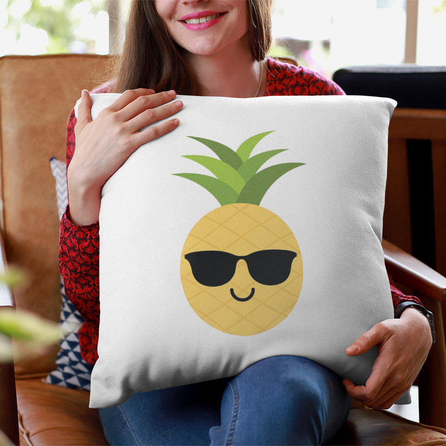 Happy Pineapple Pillow (White) - Happy Pineapple Co.