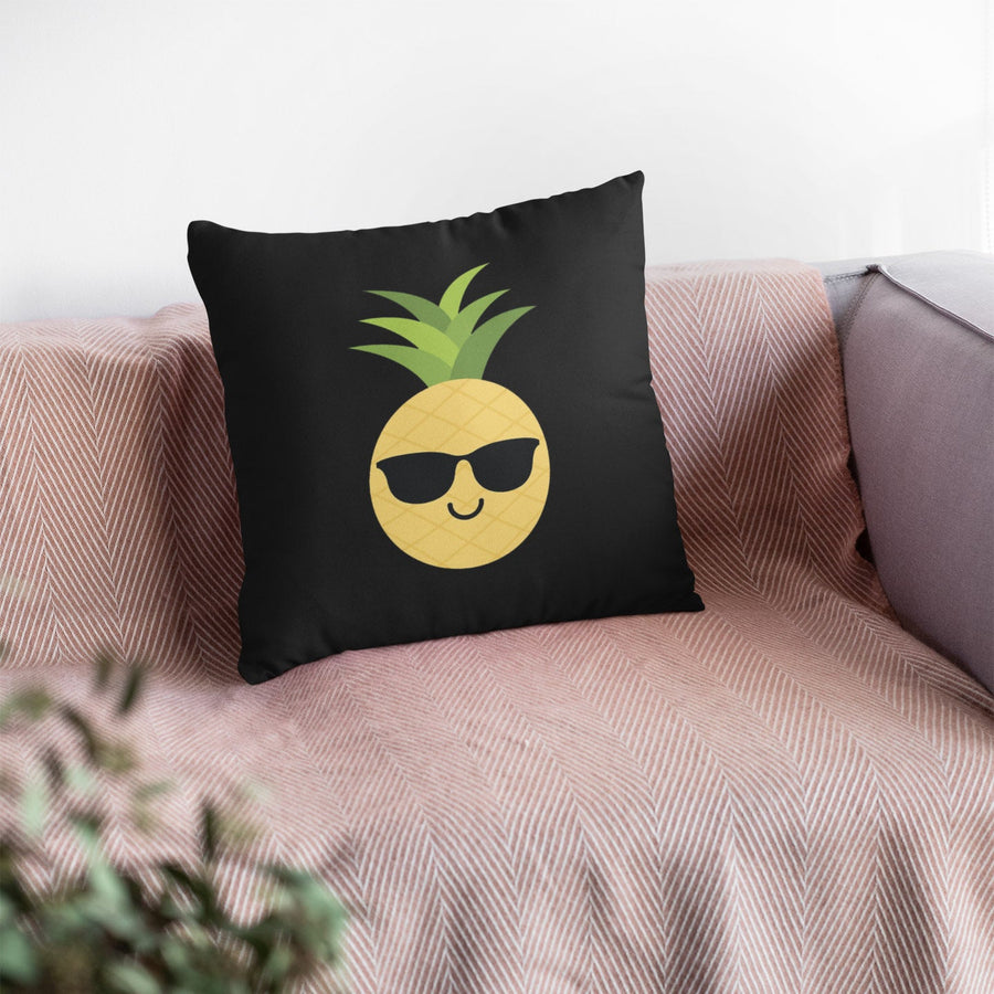 Happy Pineapple Pillow (Black) - Happy Pineapple Co.