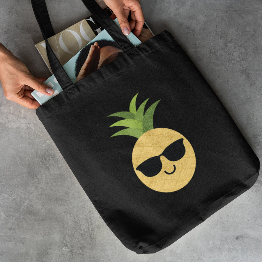 Happy Pineapple Tote Bag (Black) - Happy Pineapple Co.