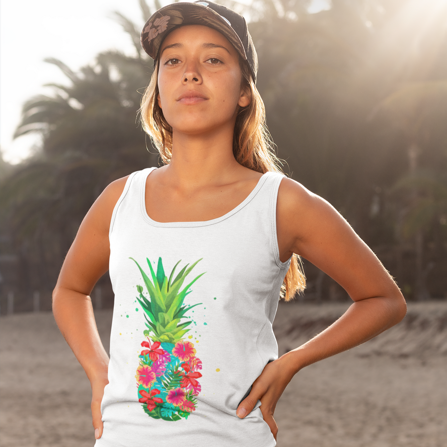 Pineapple Floral Women's Tank - Happy Pineapple Co.