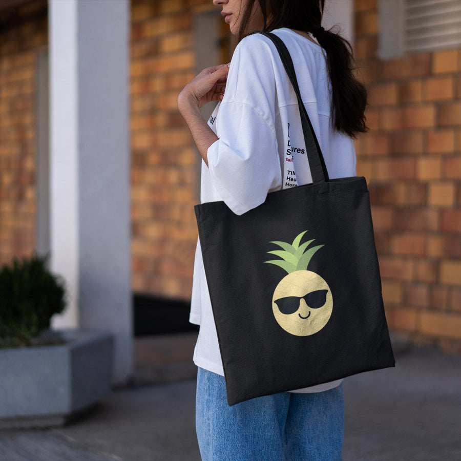 Happy Pineapple Tote Bag (Black) - Happy Pineapple Co.