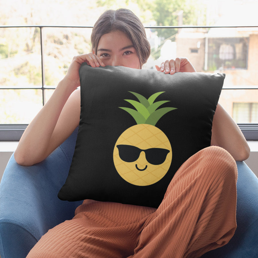 Happy Pineapple Pillow (Black) - Happy Pineapple Co.