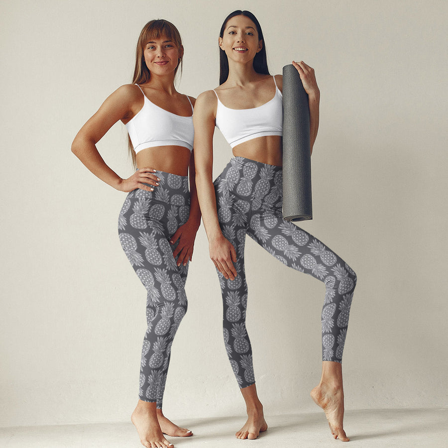 Geometric Pineapple Leggings (Gray) - Happy Pineapple Co.