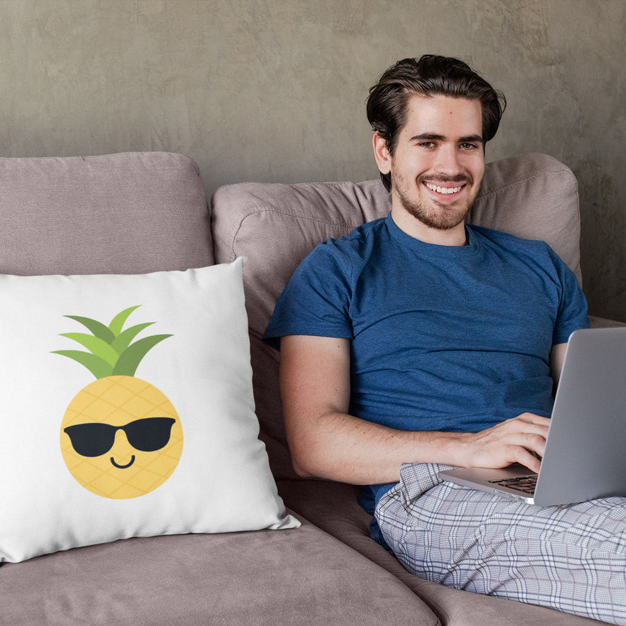 Happy Pineapple Pillow (White) - Happy Pineapple Co.