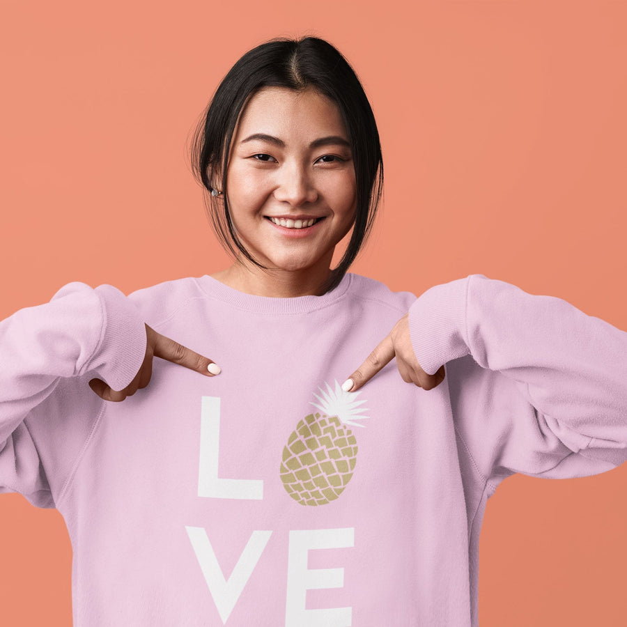 Pineapple Love Women's Crewneck Sweater - Happy Pineapple Co.