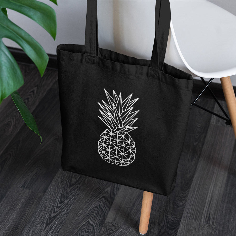 Geometric Pineapple Tote Bag (Black) - Happy Pineapple Co.