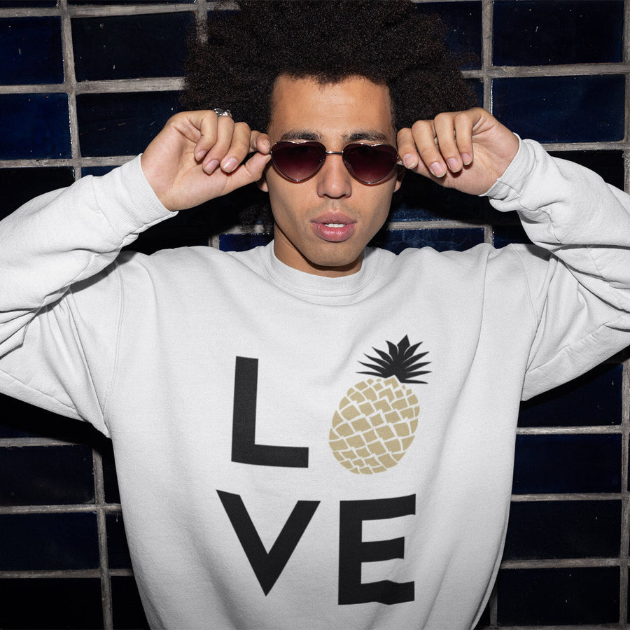 Pineapple Love Men's Crewneck Sweater - Happy Pineapple Co.