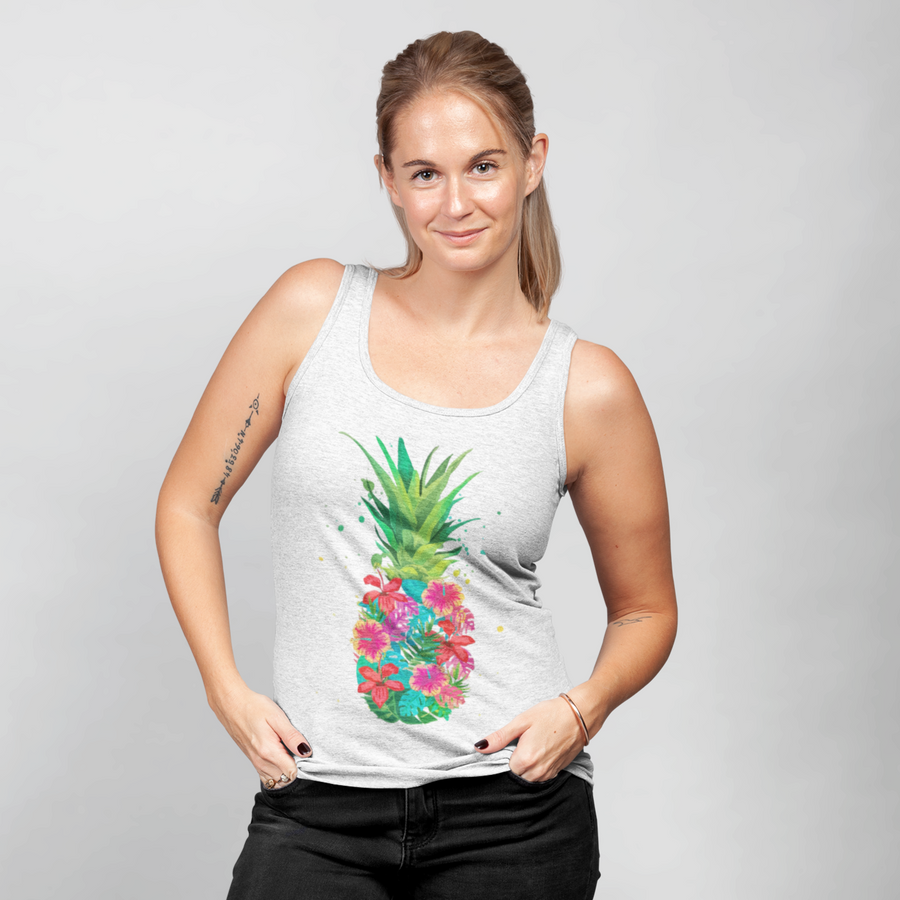 Pineapple Floral Women's Tank - Happy Pineapple Co.