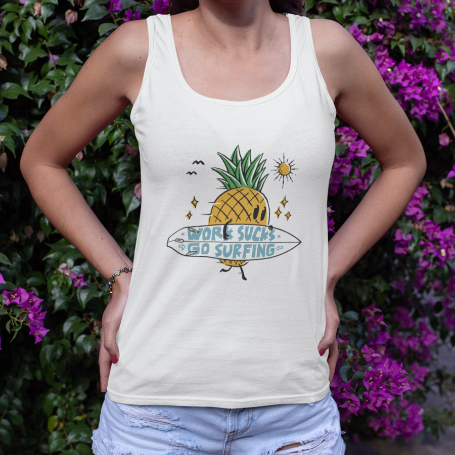 Pineapple Go Surfing Women's Tank - Happy Pineapple Co.