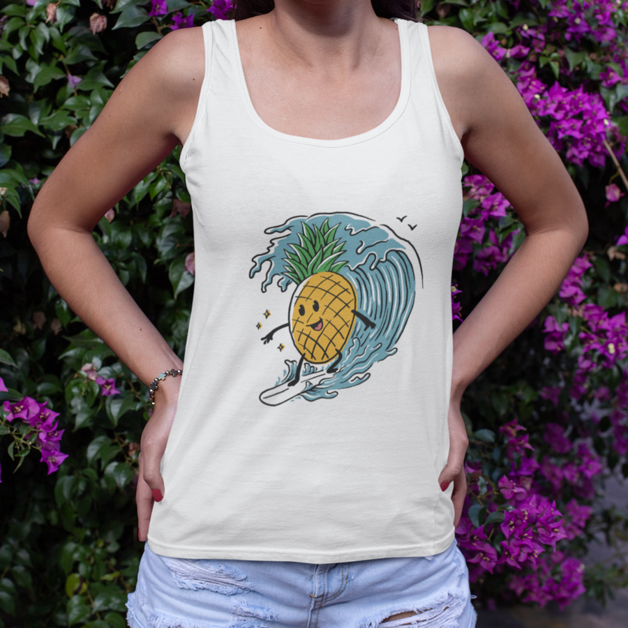 Surfing Pineapple Women's Tank - Happy Pineapple Co.