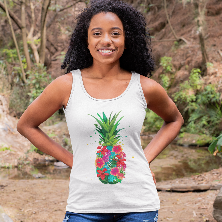 Pineapple Floral Women's Tank - Happy Pineapple Co.