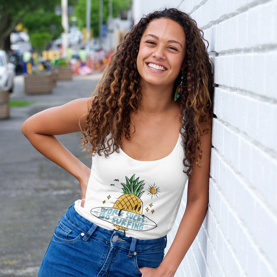 Pineapple Go Surfing Women's Tank - Happy Pineapple Co.