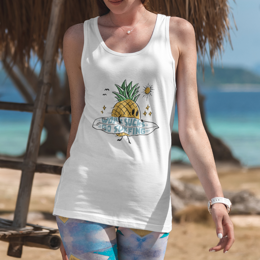 Pineapple Go Surfing Women's Tank - Happy Pineapple Co.