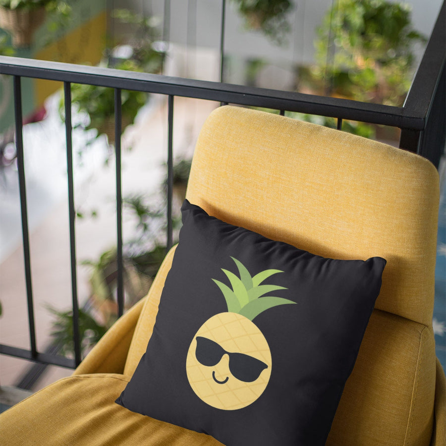 Happy Pineapple Pillow (Black) - Happy Pineapple Co.