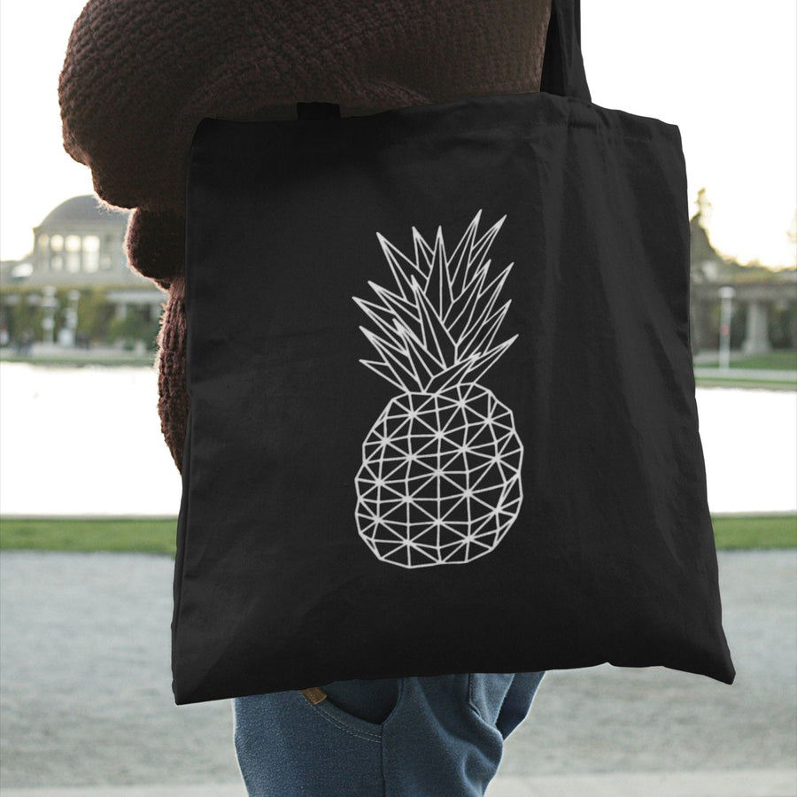 Geometric Pineapple Tote Bag (Black) - Happy Pineapple Co.