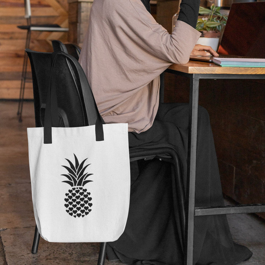 Heart of Pineapple Tote Bag (White) - Happy Pineapple Co.