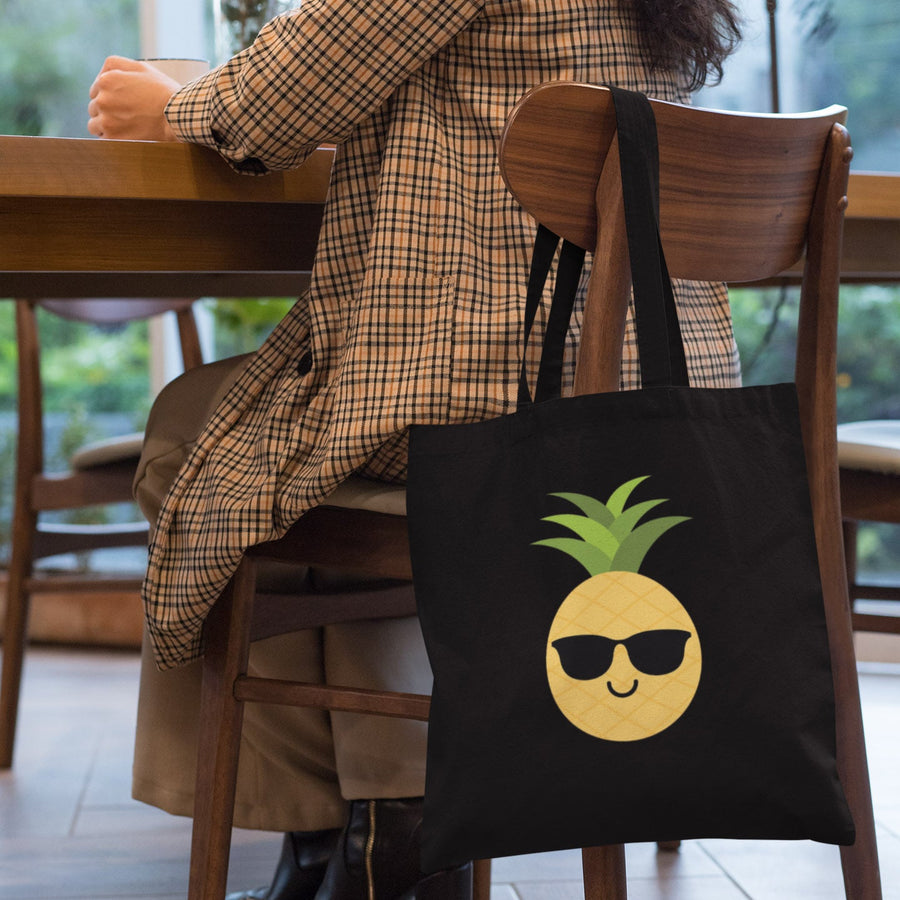 Happy Pineapple Tote Bag (Black) - Happy Pineapple Co.